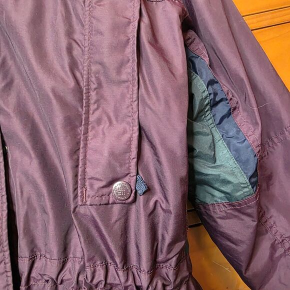 Vintage Columbia Long’s Peak Two Piece Coat Small Purple Green Fleece Lined Hood - Picture 10 of 16